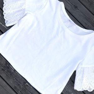 DR2 DANIEL RAINN Eyelet Bell Sleeve Sweatshirt